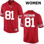 Women's Ohio State Buckeyes #81 Jake Hausmann Red Nike NCAA College Football Jersey Restock TFR5844JT